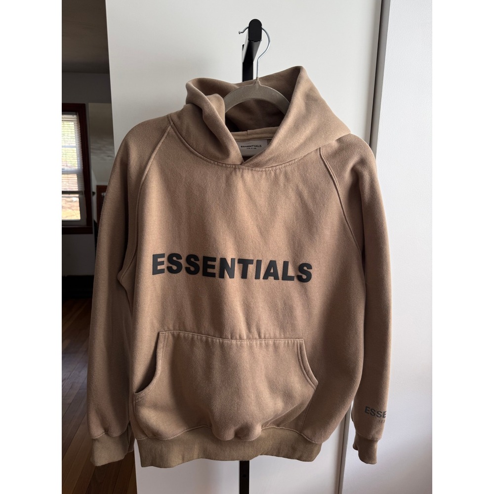 Fear of God Essentials Hoodie / Size Small / Fog Rain Drum Brown